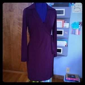 Calvin Klein purple wrap dress